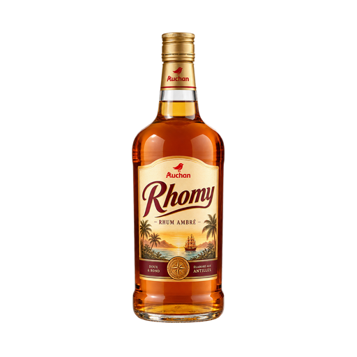 Auchan Rhomy — app catalog bottle illustration