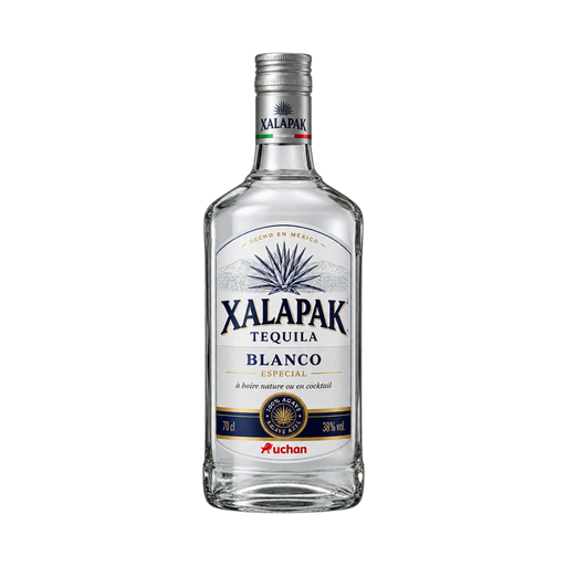 Auchan Tequila Blanco especial XALAPAK - à boire nature ou en cocktail — app catalog bottle illustration