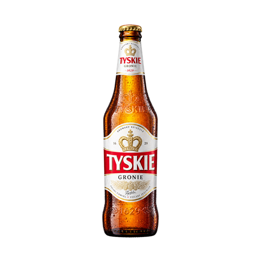 Bier "Tyskie Gronie" — app catalog bottle illustration