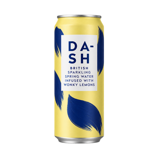 Da-sh British sparkling spring water infused with wonky lemons — app catalog bottle illustration