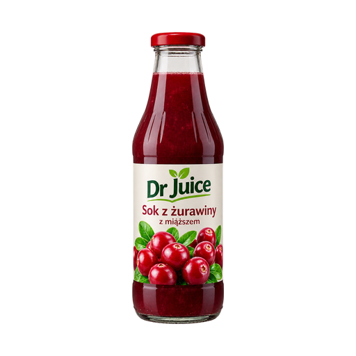 Dr Juice Sok z żurawiny z miąższem — app catalog bottle illustration