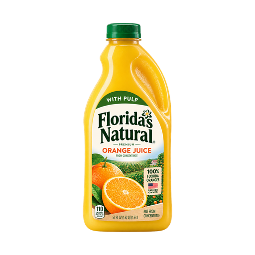Floridas Natural With Pulp Premium Orange Juice From Concentrate — app catalog bottle illustration