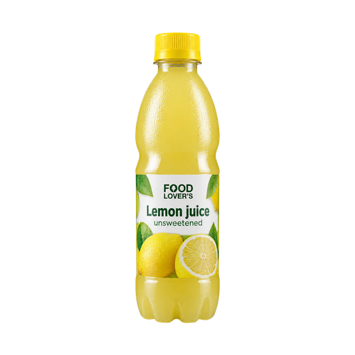 Food lover's Lemon juice unsweetened — app catalog bottle illustration