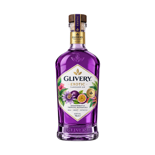 Glivery Exotic flavour gin — app catalog bottle illustration
