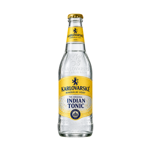 Karlovarské minerální vody The original Indian tonic — app catalog bottle illustration
