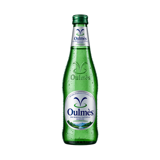 Les eaux minérales d'Oulmès S.A. Oulmes natural carbonated water — app catalog bottle illustration