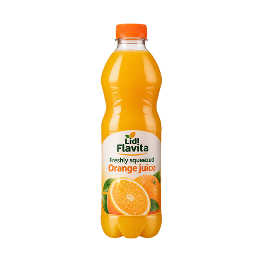 Lidl Flavita Freshly squeezed Orange juice — app catalog bottle illustration