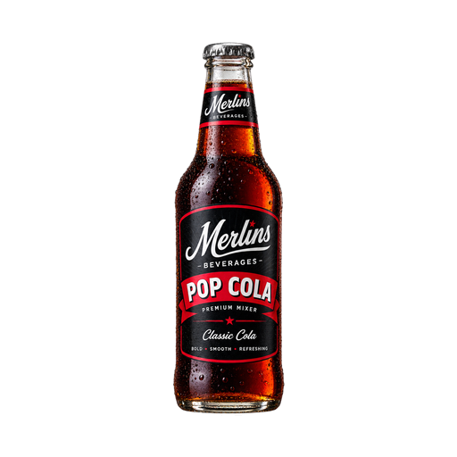 Merlins Beverages Pop Cola — app catalog bottle illustration