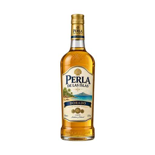 Perla de las Islas Ron dorado — app catalog bottle illustration