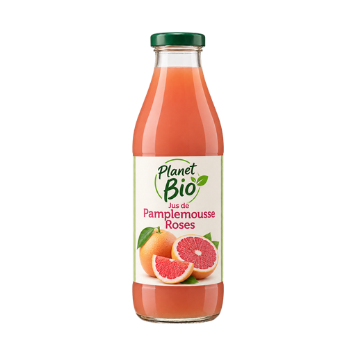 Planet Bio Jus de Pamplemousse Roses — app catalog bottle illustration