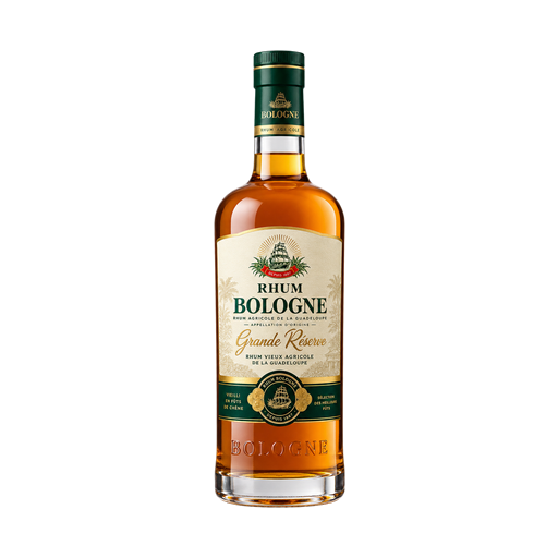 Rhum Bologne Grande Réserve - rhum vieux agricole de la guadeloupe — app catalog bottle illustration