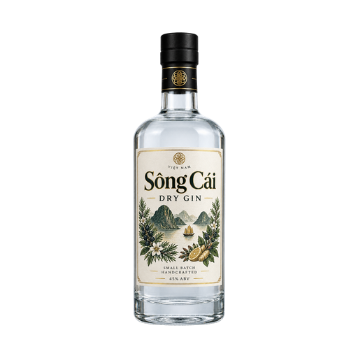 Sông Cái Dry Gin — app catalog bottle illustration