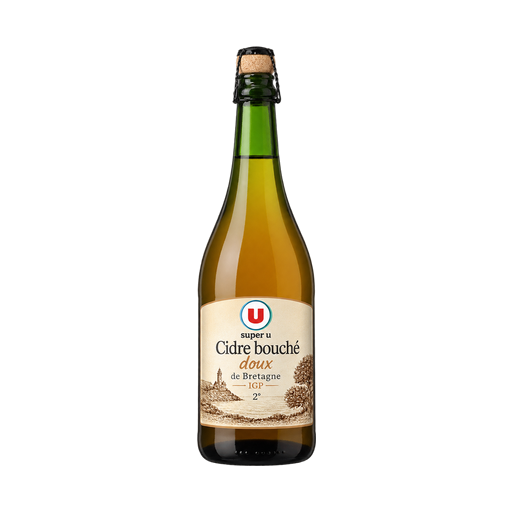 super u Cidre bouché doux de Bretagne IGP 2° — app catalog bottle illustration