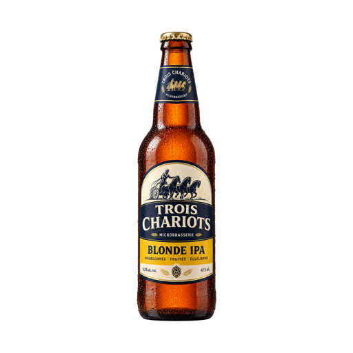 Trois chariots Blonde IPA — app catalog bottle illustration