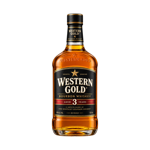 Western gold bourbon whiskey — app catalog bottle illustration