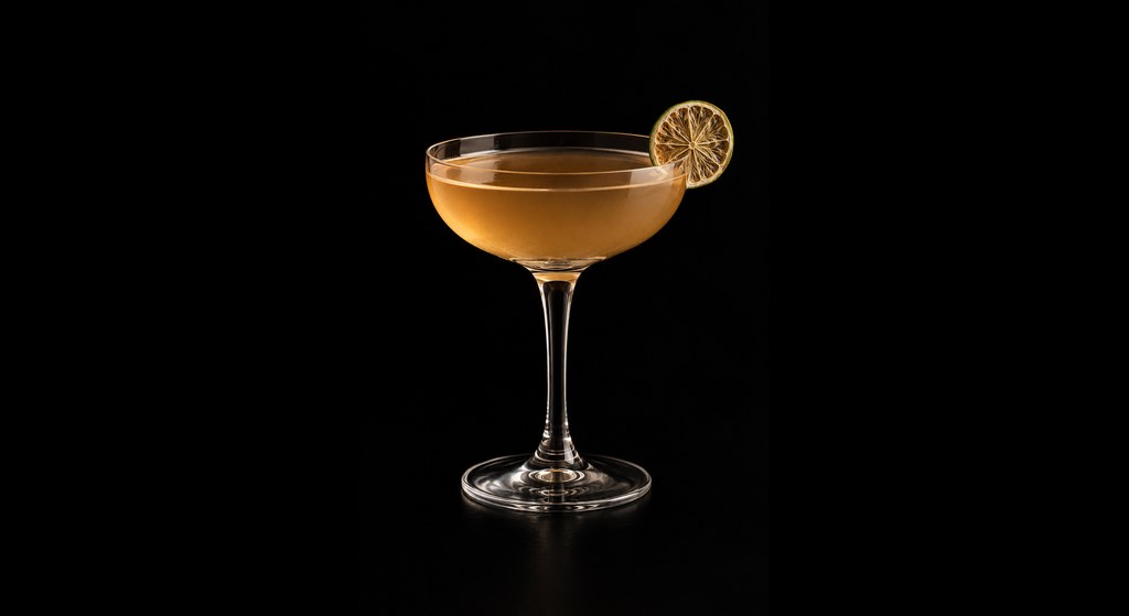 18th Century cocktail on a dark studio background