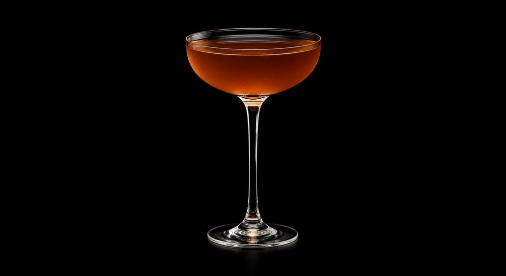 19th Century cocktail on a dark studio background
