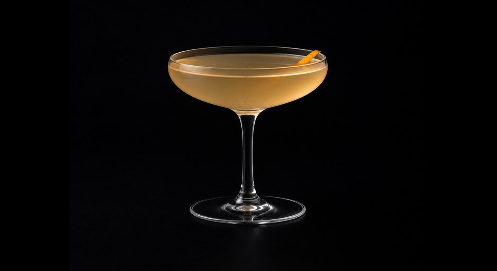 21st Century (Difford's recipe) cocktail on a dark studio background