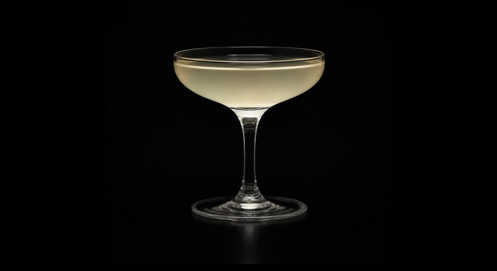 21st Century (Jim Meehan's Recipe) cocktail on a dark studio background