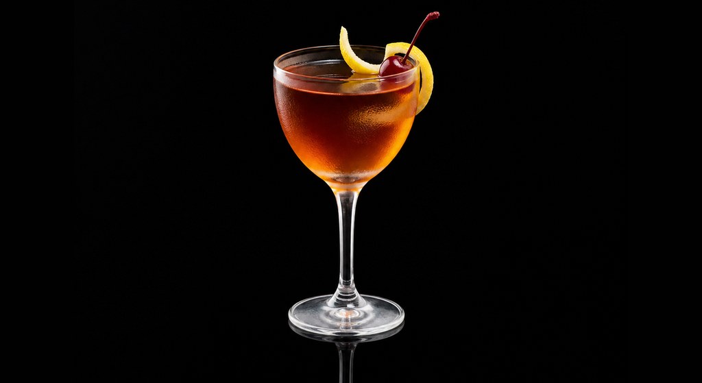 A.B.C. Cocktail cocktail on a dark studio background