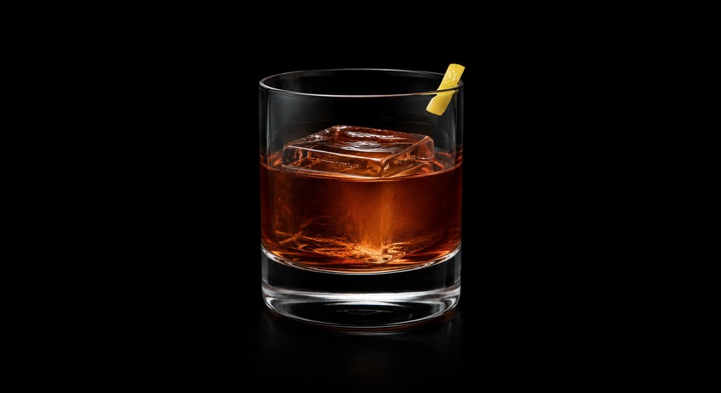 A Few of My Favourite Things cocktail on a dark studio background