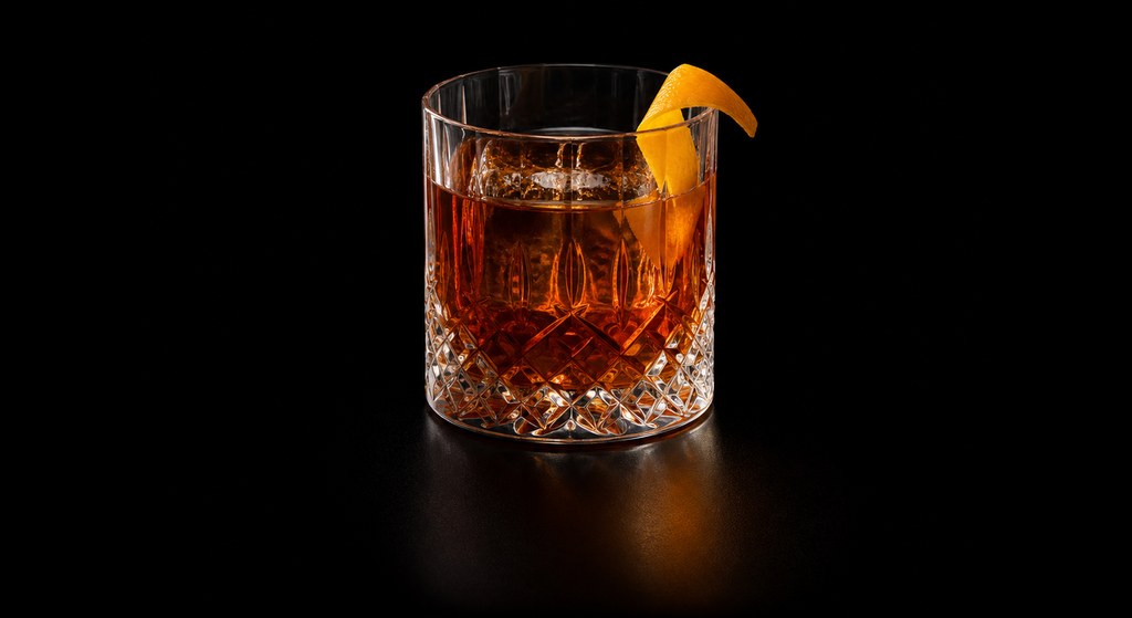 A Moment Of Silence cocktail on a dark studio background