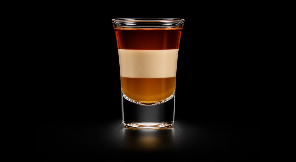 ABC cocktail on a dark studio background