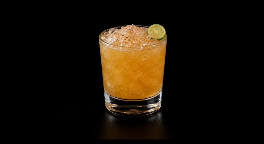 Across the Pacific cocktail on a dark studio background