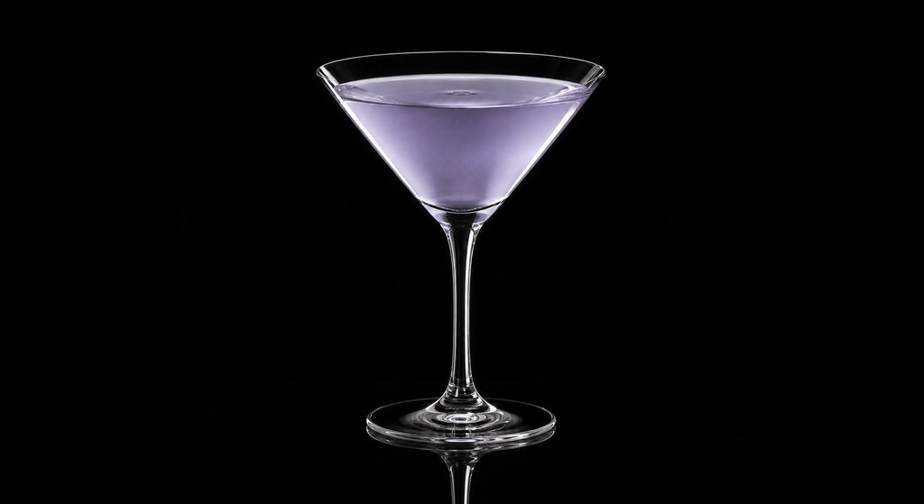 Ad Astra cocktail on a dark studio background