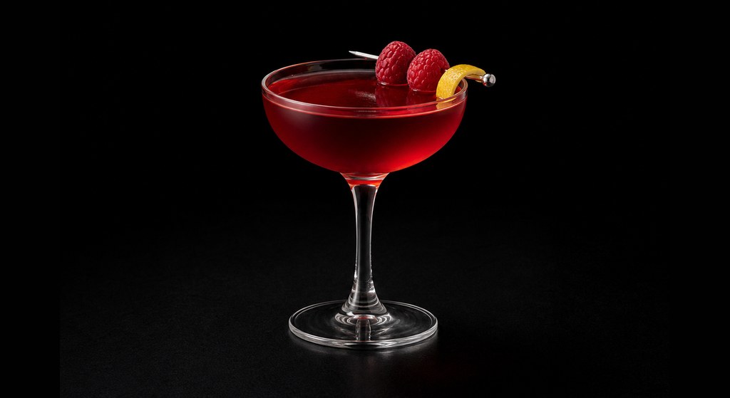 Adam & Eve #2 cocktail on a dark studio background