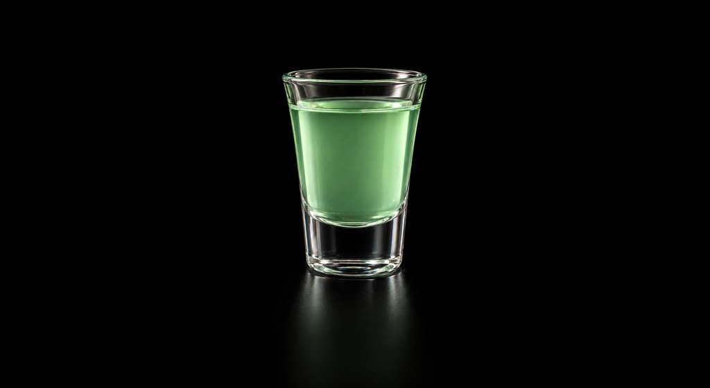 After Eight cocktail on a dark studio background