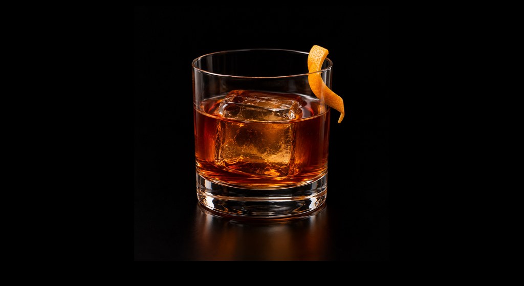 After Midnight cocktail on a dark studio background