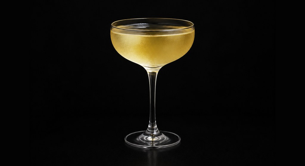 Alaska cocktail on a dark studio background