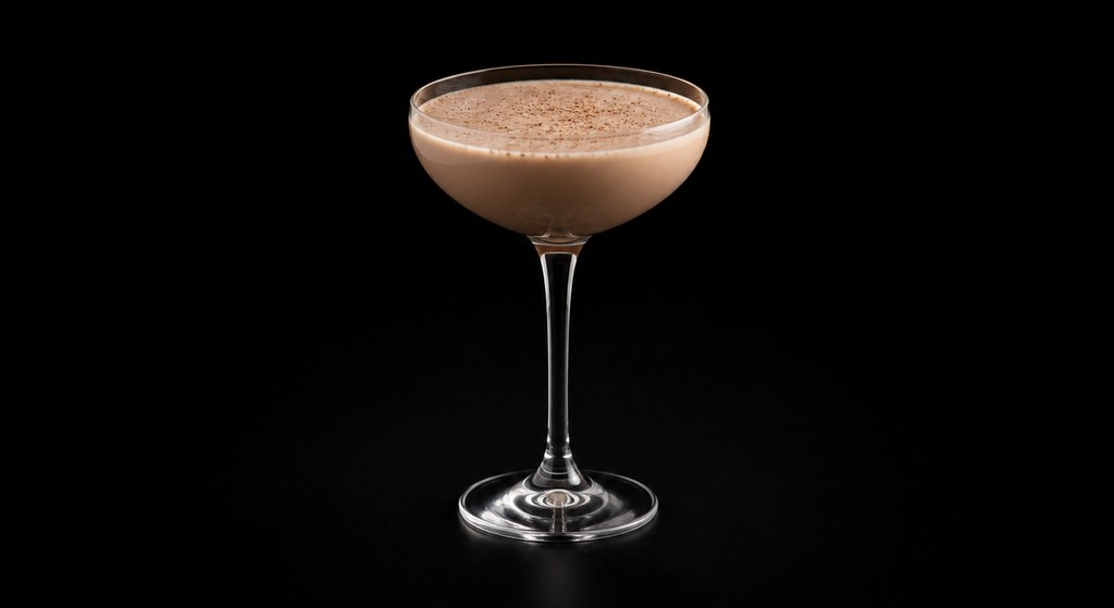 Alexander cocktail on a dark studio background