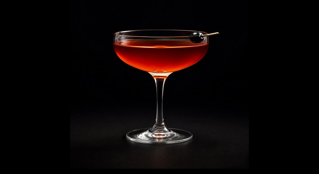 Alfa-Romeo cocktail on a dark studio background