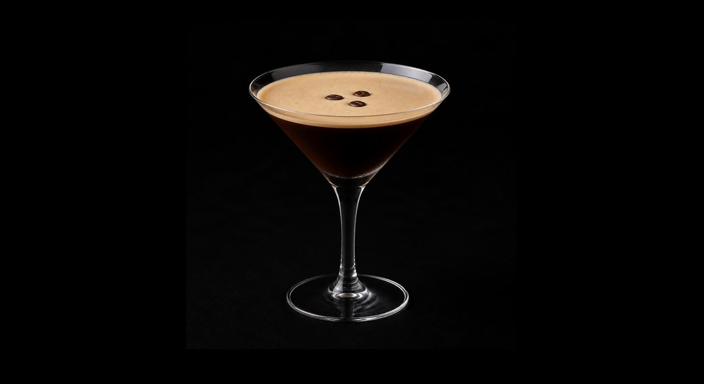 Alpine and Chamomile cocktail on a dark studio background