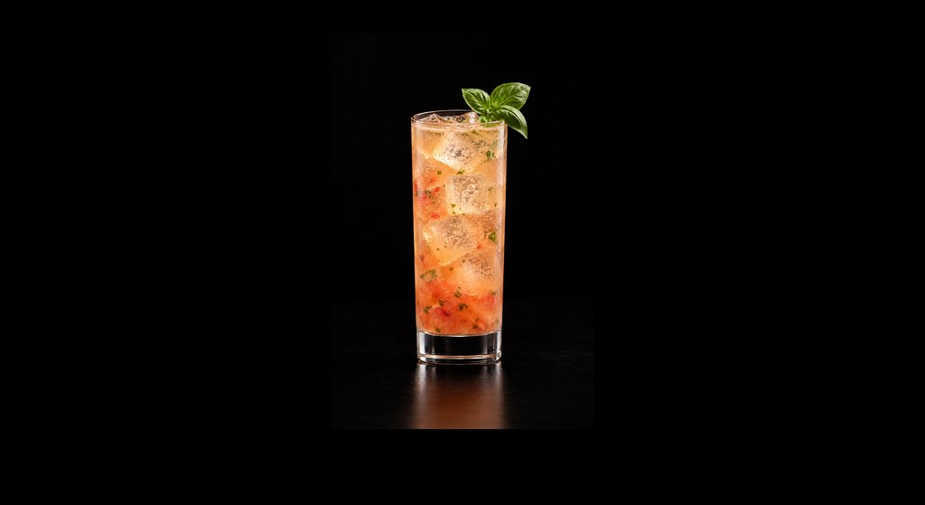 Amalfi Mule cocktail on a dark studio background