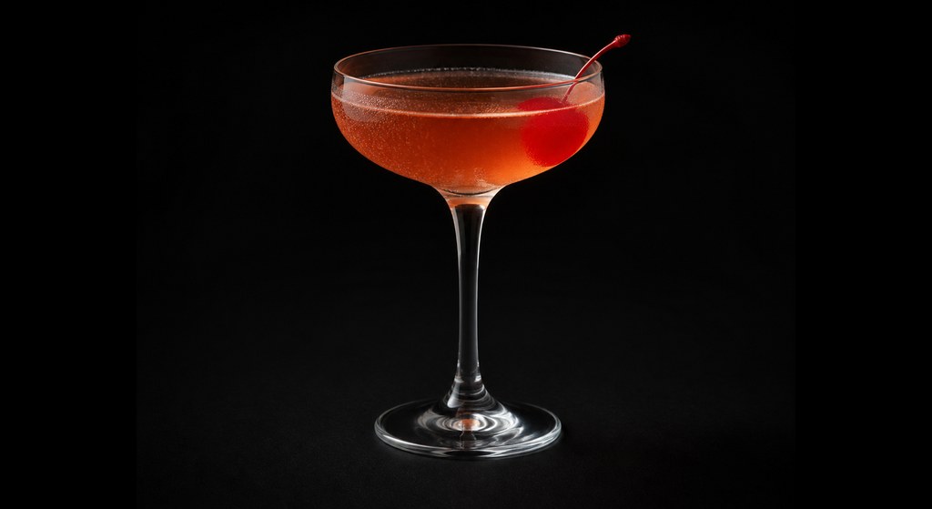 American Royal Zephyr cocktail on a dark studio background
