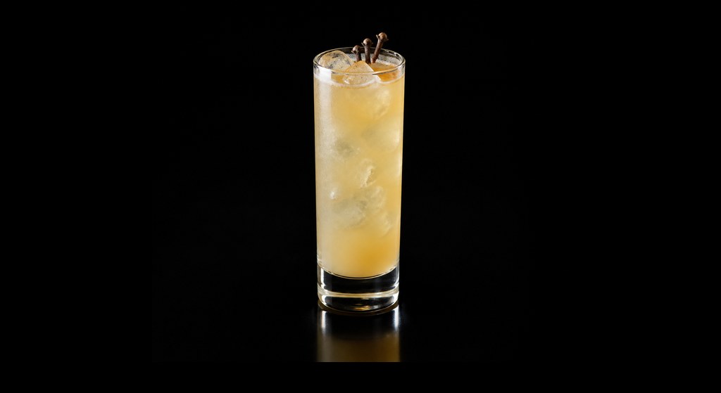 American Tiki cocktail on a dark studio background