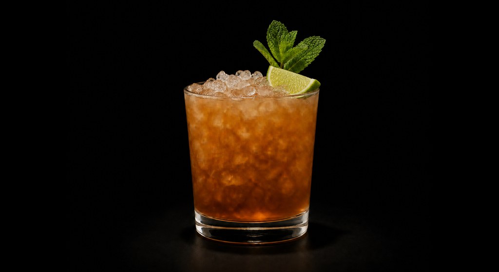 Ancient Mariner cocktail on a dark studio background