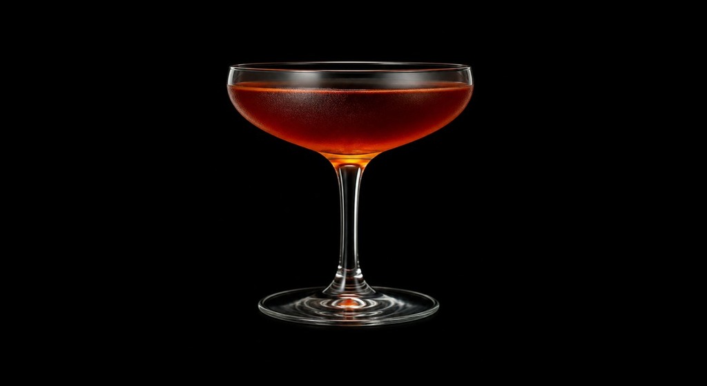 Angel's Share cocktail on a dark studio background