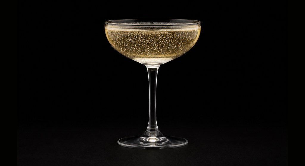 Aphrodite's Dream cocktail on a dark studio background