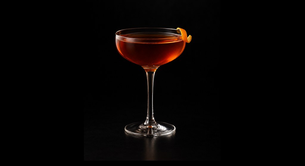 Apothecary cocktail on a dark studio background