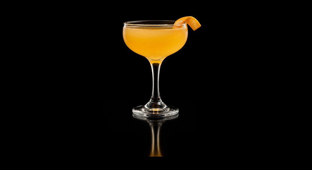 Apple Blossom cocktail on a dark studio background