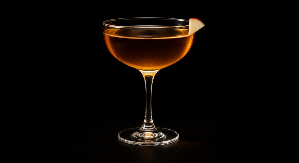 Apple Blossom Cocktail cocktail on a dark studio background