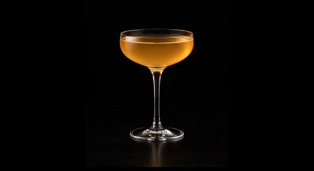 Apple Jack cocktail on a dark studio background