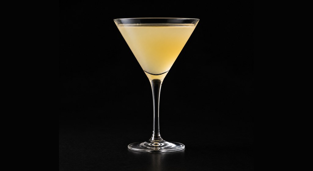 Applecar cocktail on a dark studio background