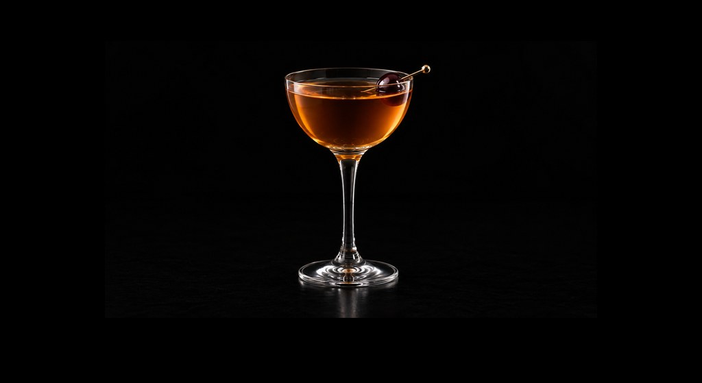 Armistice cocktail on a dark studio background
