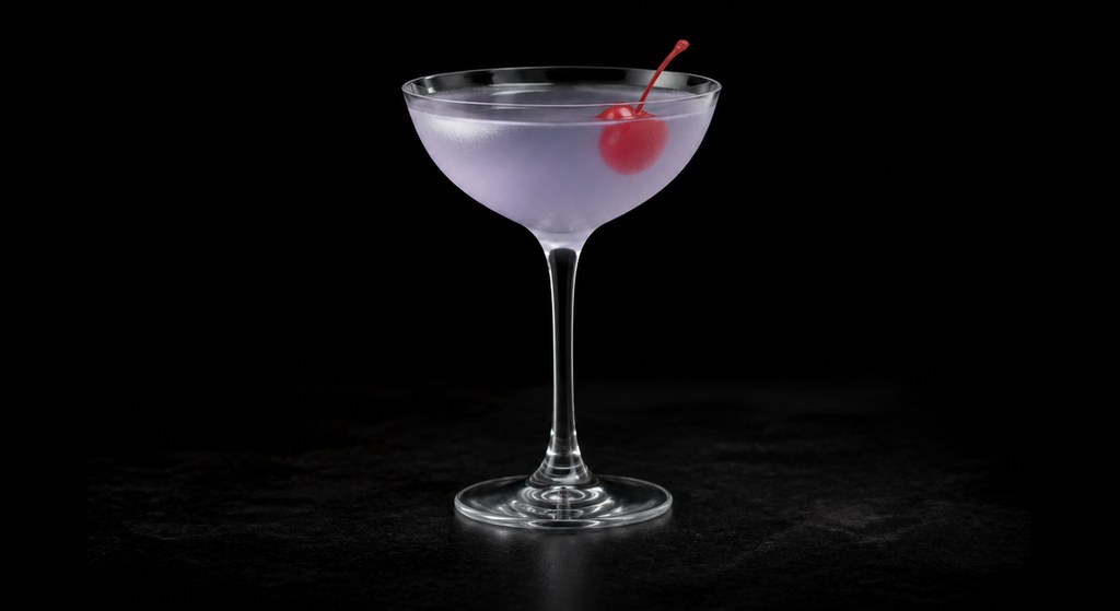 Aviation cocktail on a dark studio background