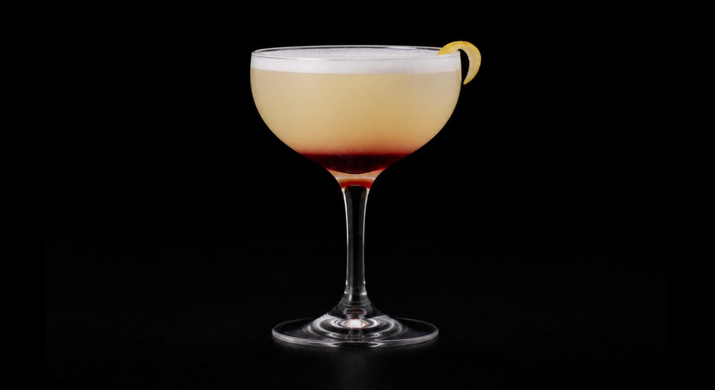 Aviator #1 cocktail on a dark studio background